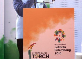 Jakarta - Palembang 2018 | New Delhi, India - 18th Asian Games Torch Relay 2018