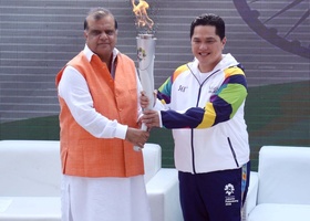 Jakarta - Palembang 2018 | New Delhi, India - 18th Asian Games Torch Relay 2018