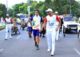 Jakarta - Palembang 2018 | New Delhi, India - 18th Asian Games Torch Relay 2018