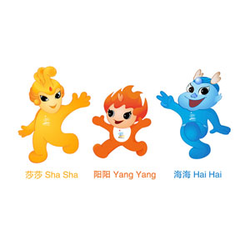 <div>
<p>The mascots of the 3rd Asian Games are three Cartoon images named Hai Hai, Yang Yang and Sha Sha. With the Dragon, the phoenix, and the sun as archetypes, the mascots represent the seawater, the sunshine and the beach respectively. Reserving the creativity of "intimacy among family member" as the emblem implies, the images compose a harmonious view of a happy family of three, symbolizing the closeness like a family among the Asian people,&ldquo;sharing the joy", and the joyful spirits of the sports.<br /><br />Among the three images, the dragon and the phoenix are the most representative fantastic animals in Chinese folklores. The phoenix and the sun are the regional characteristics of Haiyang; meanwhile, the sun is one of the key elements of the OCA logo.<br /><br />The mascots as a whole reflect the concepts of &ldquo;Dragon and phoenix Bring Prosperity" and&ldquo;Nature and Man re One", showing the best wishes the Haiyang city hopes to extend to Asia and the world through the Asian Beach Games.<br /><br />Hai Hai<br /><br />The designing originated from the idiom&ldquo;Dragon and phoenix Bring Prosperity&ldquo;. The overall image takes dragon as the archetype with the color of ocean bleu, showing the close relationship between dragon and the sea, as well as the regional characteristics of Haiyang. The costume of the mascot evolved from the cultural features and the joyful sense of life.<br /><br />Yang Yang<br /><br />The image, which is the little sun of the family, is lively and lovely. The color of red as the rising sun is used to comply with hosting concepts of the Games showing the regional characteristics of Haiyang, the host city of the Games, as well as the enthusiasm of welcoming the Games of Haiyang people.<br /><br />Sha Sha<br /><br />The designing is inspired by the beautiful legend of Haiyang phoenix Beach. Deriving from the image of phoenix, and applying the color of sandy tawny, the overall image integrate the mascot and the legend artfully with passion&nbsp; and fashion, which is closely connected with the hosting concepts of &ldquo;Sand and sun, Passion and Fashion" of the 3rd Asian Beach Games.</p>
</div>
<div>&nbsp;</div>