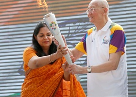 Jakarta - Palembang 2018 | New Delhi, India - 18th Asian Games Torch Relay 2018