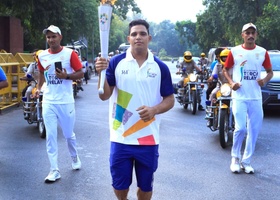 Jakarta - Palembang 2018 | New Delhi, India - 18th Asian Games Torch Relay 2018