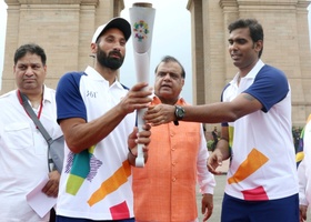 Jakarta - Palembang 2018 | New Delhi, India - 18th Asian Games Torch Relay 2018