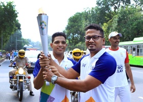 Jakarta - Palembang 2018 | New Delhi, India - 18th Asian Games Torch Relay 2018