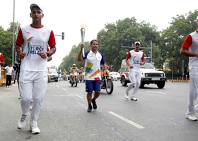 Jakarta - Palembang 2018 | New Delhi, India - 18th Asian Games Torch Relay 2018