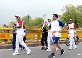 Jakarta - Palembang 2018 | New Delhi, India - 18th Asian Games Torch Relay 2018