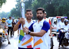 Jakarta - Palembang 2018 | New Delhi, India - 18th Asian Games Torch Relay 2018