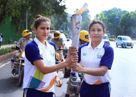 Jakarta - Palembang 2018 | New Delhi, India - 18th Asian Games Torch Relay 2018