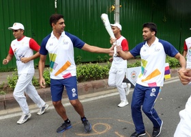 Jakarta - Palembang 2018 | New Delhi, India - 18th Asian Games Torch Relay 2018