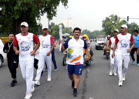 Jakarta - Palembang 2018 | New Delhi, India - 18th Asian Games Torch Relay 2018